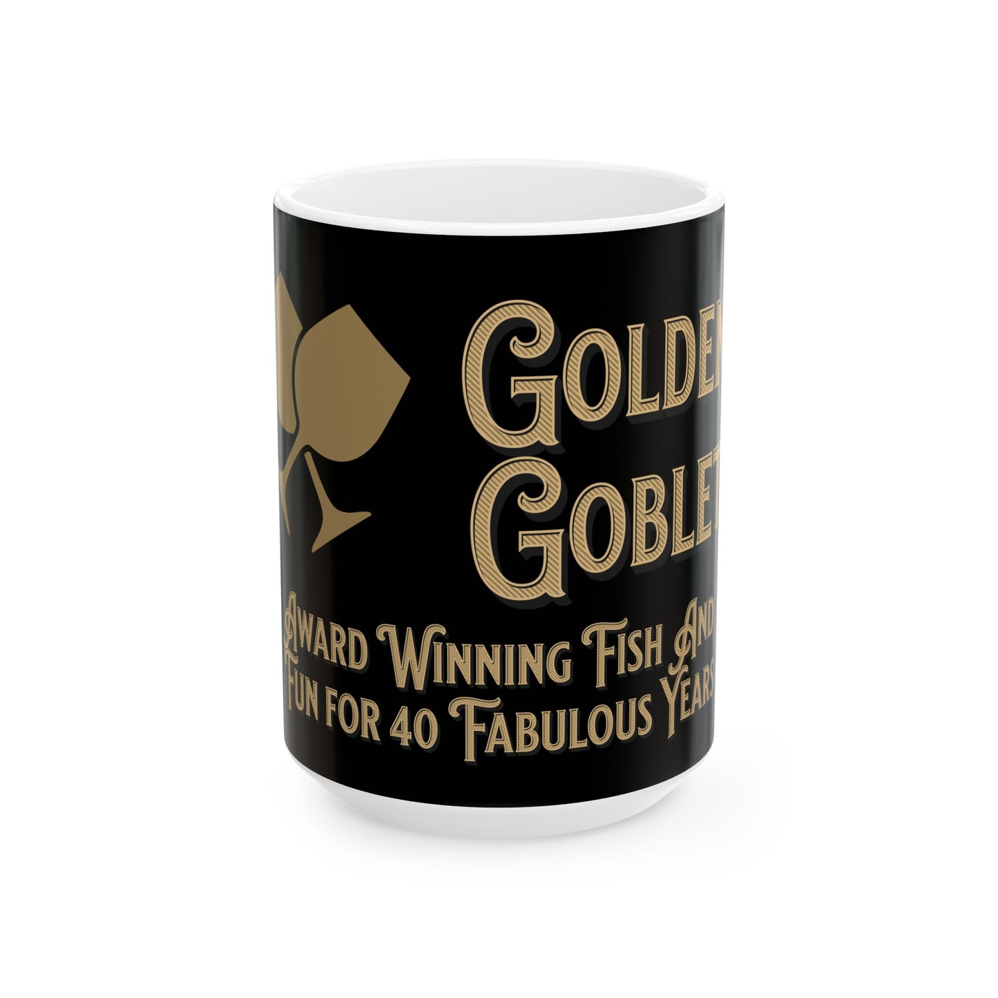 Golden Goblet 40th Ceramic Mug, (11oz, 15oz)